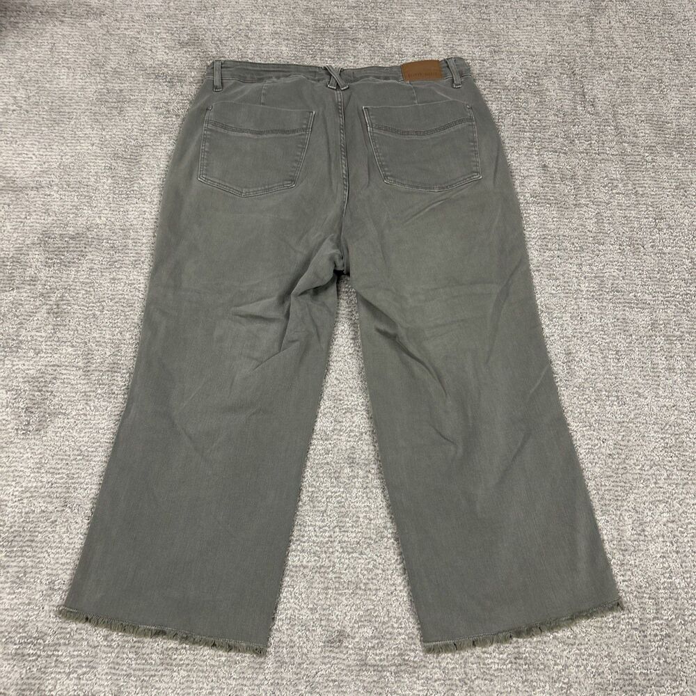 Judy Blue Wide Leg Crop Jeans Womens 18W Green Denim Garment Dyed Stretch - Picture 7 of 10